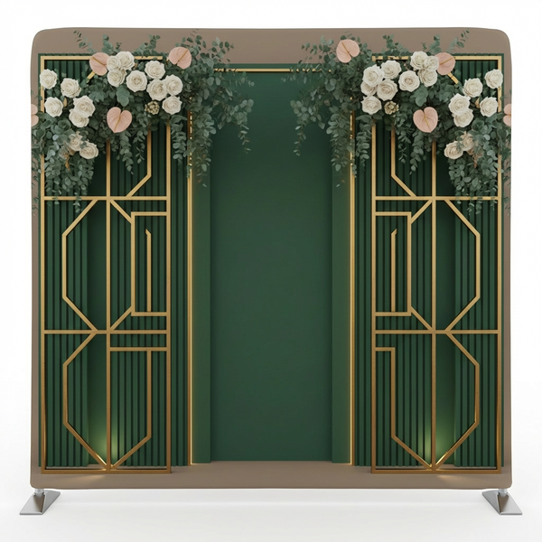 Emerald green double-sided pillowcover backdrop by True Backdrops, featuring textured fabric on both sides for versatile home decor.