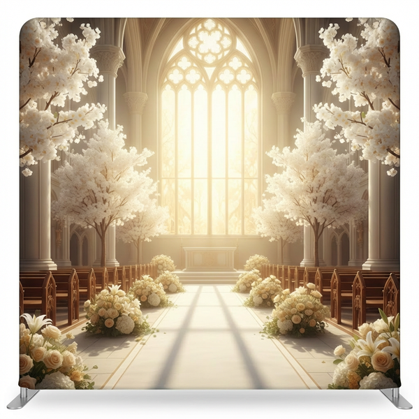 Sacred Light Blossom Pillowcover Backdrop by True Backdrops featuring a soft floral design on fabric pillowcover backdrop