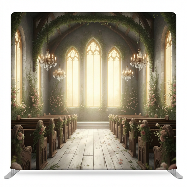 Elegant Everlasting Vows Pillowcover Backdrop by True Backdrops showing a soft fabric pillowcover for wedding decor.