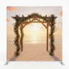Sunset shoreline pillowcover backdrop by True Backdrops, featuring vibrant ocean sunset scene on fabric for photography or decor.