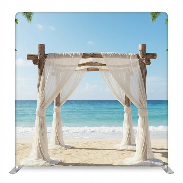 True Backdrops Shoreline Serenity Pillowcover Backdrop with ocean wave design, perfect for photography or decorative use.