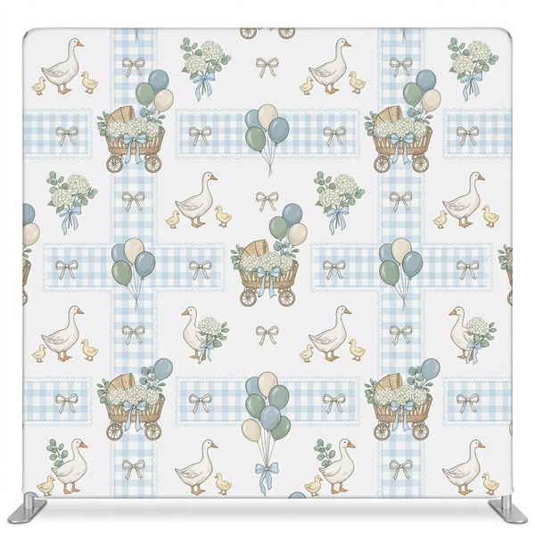 Meadow Lullaby Pillowcover Backdrop by True Backdrops, featuring soft pastel colors and floral design for decorative photography.