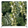 Emerald silk garden pillowcover backdrop by True Backdrops featuring lush green floral design and soft silk texture.