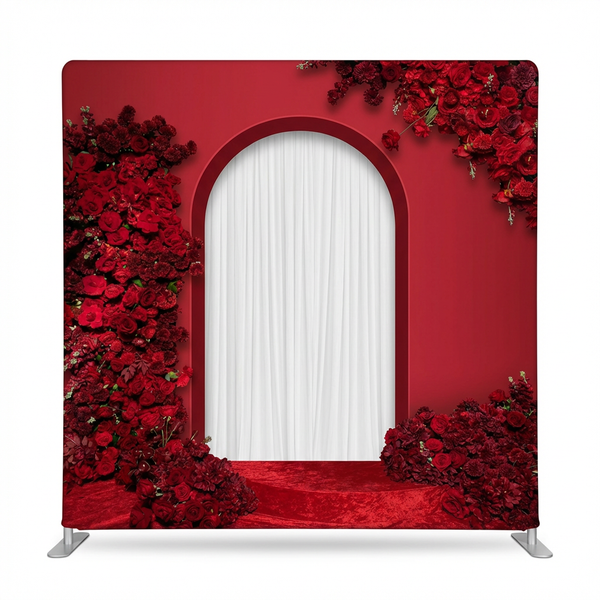 Crimson Romance Arch Pillowcover Backdrop