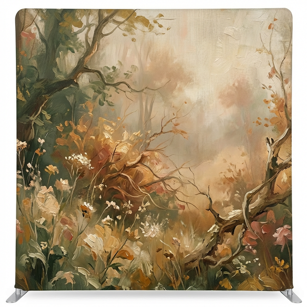 Gilded Wildwood Pillowcover Backdrop from True Backdrops featuring a luxurious, nature-inspired design in gold and earthy tones.