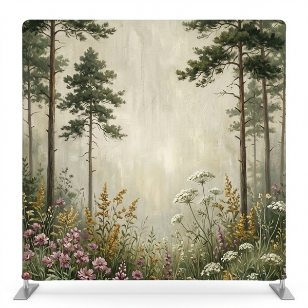 Nordic Meadow Dawn pillowcover backdrop by True Backdrops, featuring a soft, natural meadow scene with pastel tones.
