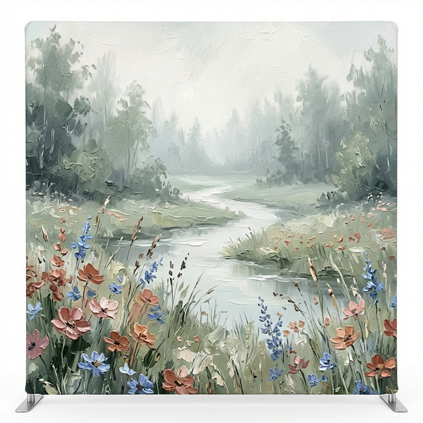 Willow Creek Muse Pillowcover Backdrop by True Backdrops, featuring a framed fabric pillowcover for photography or decor.