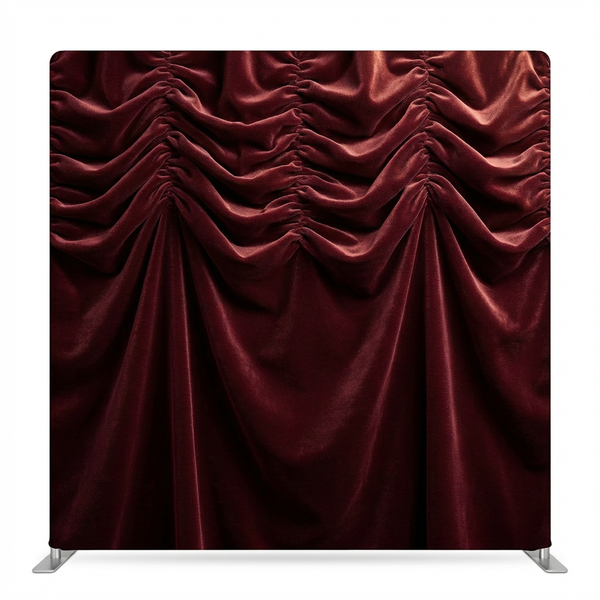 Crimson Encore Pillowcover Backdrop by True Backdrops, featuring a vibrant red pillowcover with a textured fabric appearance.