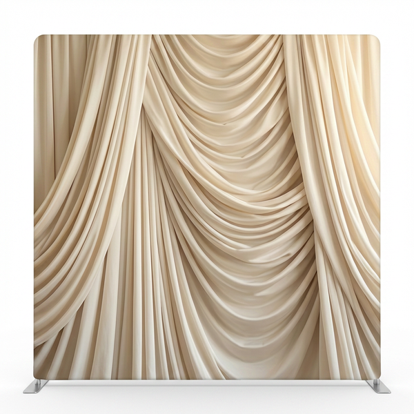 Ivory cascade pillowcover backdrop with soft fabric and elegant drape, designed for photography and decorative settings by True Backdrops.
