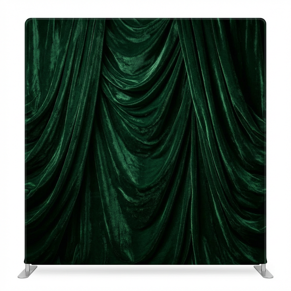 Emerald Manor velvet pillowcover backdrop by True Backdrops, featuring a plush green velvet fabric with elegant pillow design.