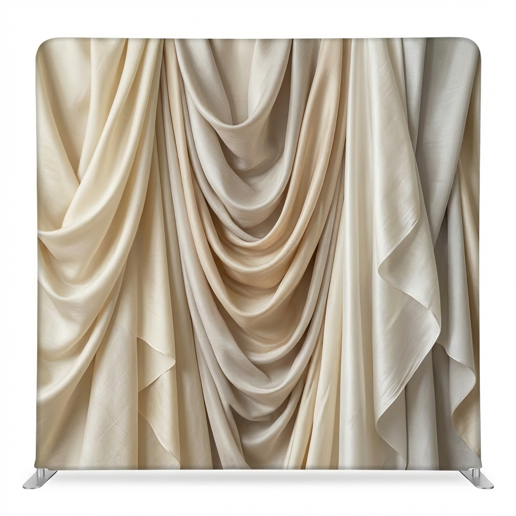 Elegant celestial silk flow pillowcover backdrop featuring a starry night design with soft silk texture, perfect for photography settings.