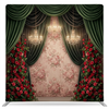 Emerald opera roses pillowcover backdrop featuring vibrant green roses, ideal for photography and decorative settings.