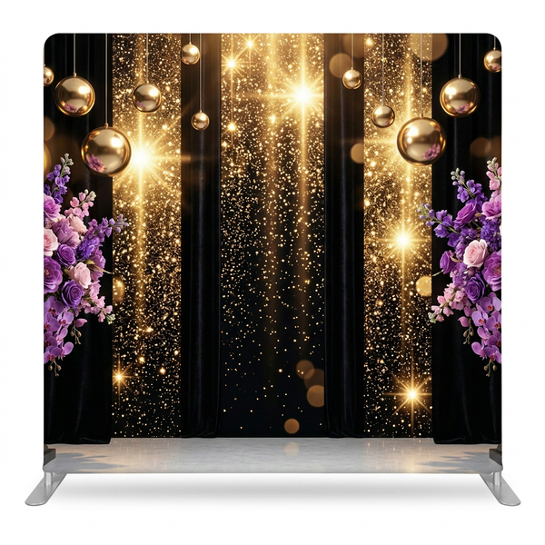 Midnight Stardust Blossom Pillowcover Backdrop