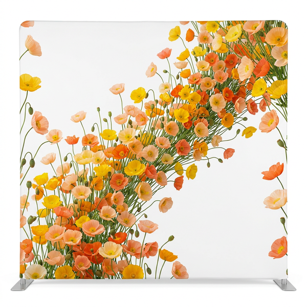 Sunlit Poppy Field Pillowcover Backdrop