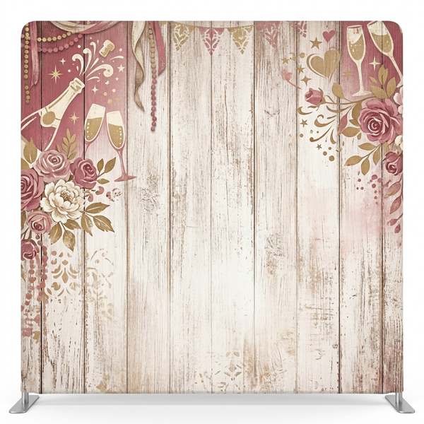 Vintage Champagne Toast Pillowcover Backdrop