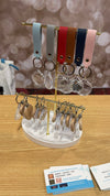 Event-ready acrylic photo keychain set by True Backdrops with pre-assembled straps, perfect for photo booth accessories.