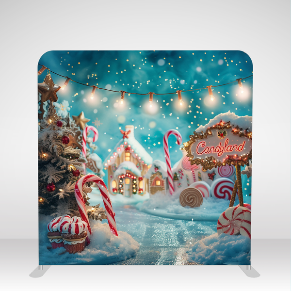 Candyland Christmas โ Single-Sided Pillow Cover Backdrop