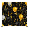 Double-sided Golden Celebration pillow cover backdrop with balloons, perfect for festive events and photo backgrounds.