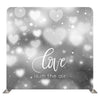 Bokeh Hearts Silver Set – Double-Sided Pillow Cover Backdrop by True Backdrops, close-up view of the material and construction.