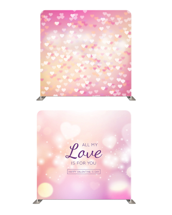 Pastel Heart Affair – Double-Sided Pillow Cover Backdrop by True Backdrops, shown in a product photo for photo booth operators.