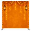Diwali Marigold Glow Pillowcover Backdrop by True Backdrops featuring vibrant marigold floral design on fabric pillowcover.