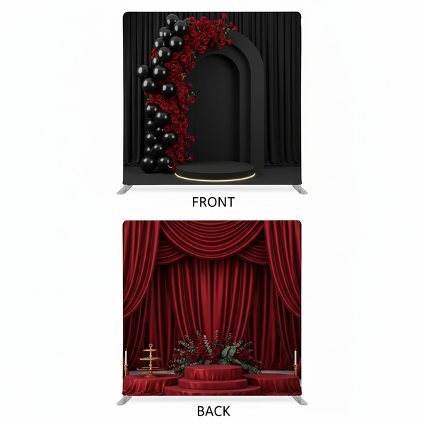 Midnight Crimson Double-Sided Pillowcover Backdrop - Cover