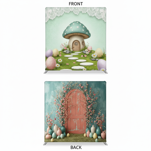 Whimsical Provencal double-sided pillowcover backdrop by True Backdrops featuring vibrant floral patterns.