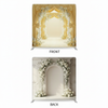 Gilded ivory double-sided pillowcover backdrop by True Backdrops, featuring elegant fabric with gold accents and intricate details.