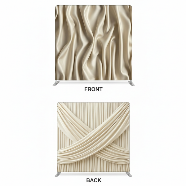 Champagne ivory double-sided pillowcover backdrop by True Backdrops, soft fabric with elegant double-sided design for photography and decor.