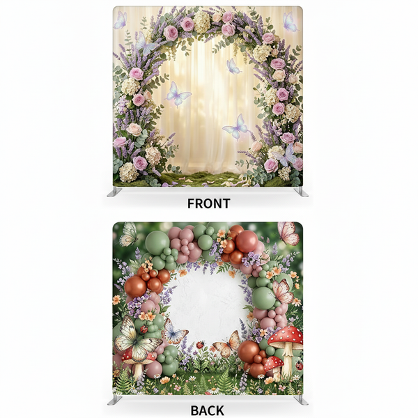 Lavender Meadow double-sided pillowcover backdrop by True Backdrops, featuring soft lavender floral patterns on both sides.