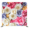 Floral 018 pillow cover backdrop featuring vibrant floral patterns on fabric, ideal for home decor or photography settings.