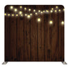 Wood and lights themed Pillow Cover Backdrop from True Backdrops, featuring a rustic wooden surface with soft glowing lights.