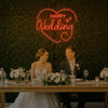 Happy Wedding Heart neon sign by Light Your Way, a romantic LED wedding neon sign with a heart shape for special occasions.