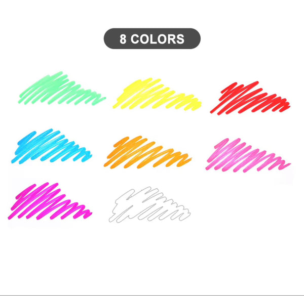 The 8 colors in the liquid chalk marker set