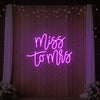 Light Your Way Miss to Mrs wedding neon sign in vibrant LED, featuring stylish neon lighting for wedding decor.
