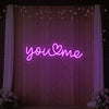 Light Your Way You Heart Me wedding neon sign with glowing LED lights, perfect for romantic event decor.