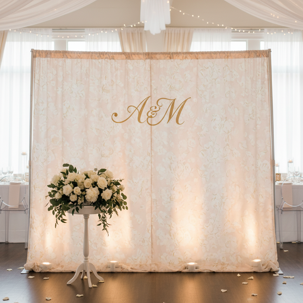 Your Custom Wedding Backdrop With Monogram - True Backdrops