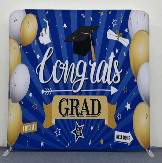 Congrats Grad Graduation Pillow Cover Backdrop - True Backdrops