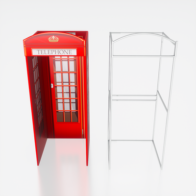 Photo of a Phone Booth Enclosure by True Backdrops, featuring a sleek design with glass panels and a modern frame.