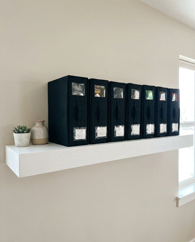 True Backdrops 4-pack backdrop storage organizer with clear pockets for easy organization of backdrops and accessories