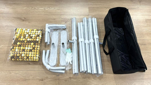 True Backdrops frame with double-sided tension fabric cover, showcasing a professional backdrop setup for photography or events.