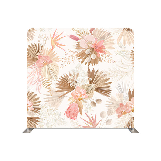 Modern Boho Pink Gold Floral Pillowcover Backdrop