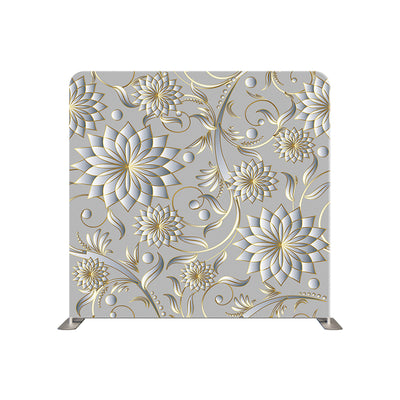 Silver Gold Flowers Pillowcover Backdrop