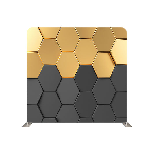 Black and Gold Hexagon Pillowcover Backdrop