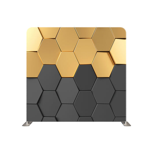 Black and Gold Hexagon Pillowcover Backdrop