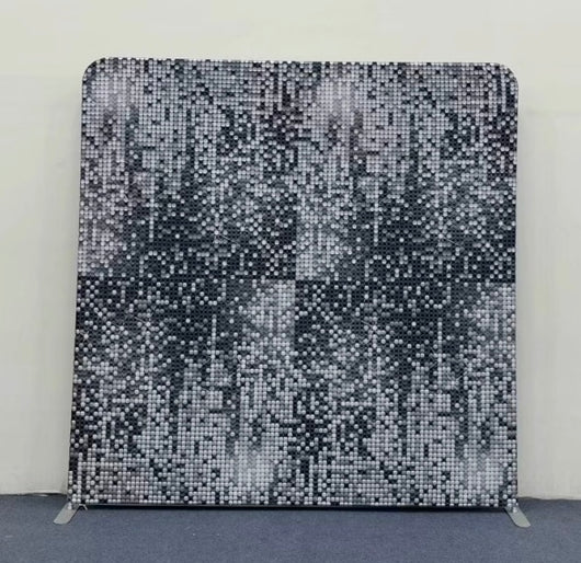 Monochromatic Pixellated Data Flow Pillowcover Backdrop