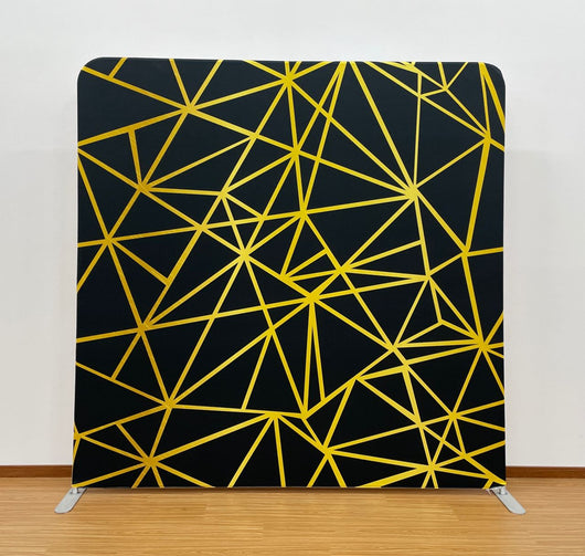 Midnight Gold Geometric Canvas Pillowcover Backdrop