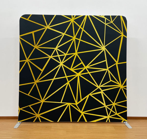 Midnight Gold Geometric Canvas Pillowcover Backdrop