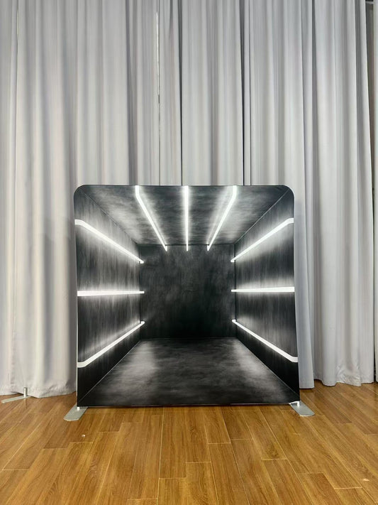 Moody Charcoal Luminous Tunnel Pillowcover Backdrop