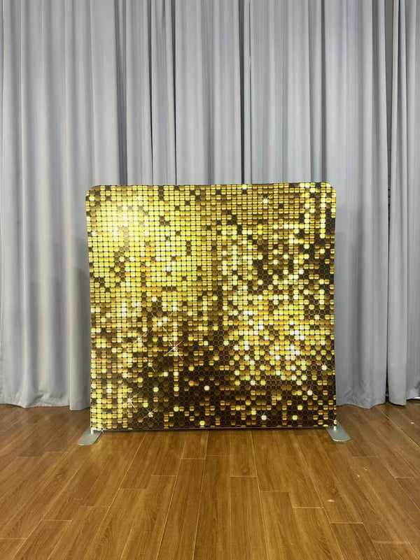 Sparkling Golden Sequin Shimmer Pillowcover Backdrop